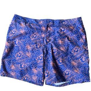 Marc Anthony Mens Slim-Fit Mini Print Swim Bottom Trunks, Blue Size 38